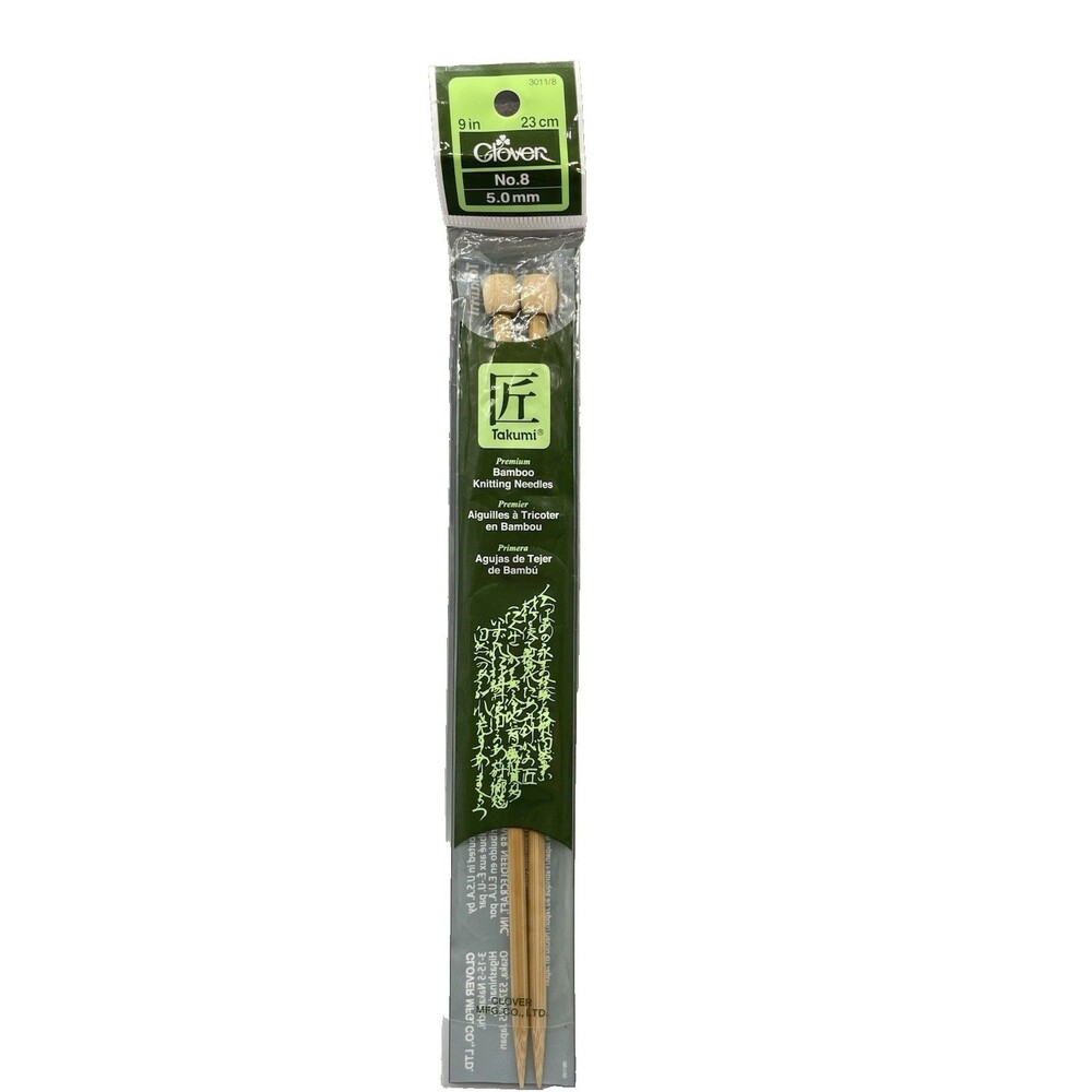 Takumi Clover Bamboo Knitting Needles 9"‎ Size8/5mm